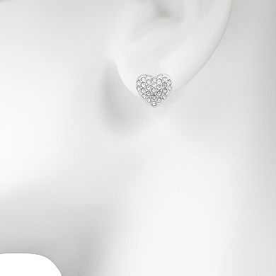 LC Lauren Conrad Silver Tone Heart Stud Earrings