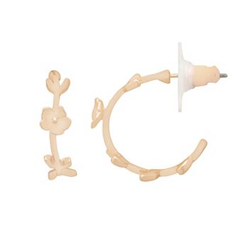 LC Lauren Conrad Flower Accent Hoop Earrings