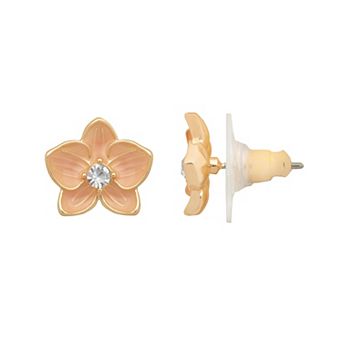 LC Lauren Conrad Gold-Tone Flower Button Earrings