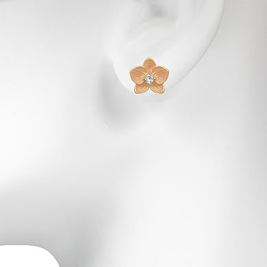LC Lauren Conrad Gold-Tone Flower Button Earrings