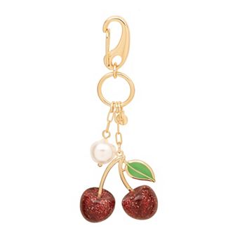LC Lauren Conrad Gold Tone Cherry & Simulated Pearl Bag Charm