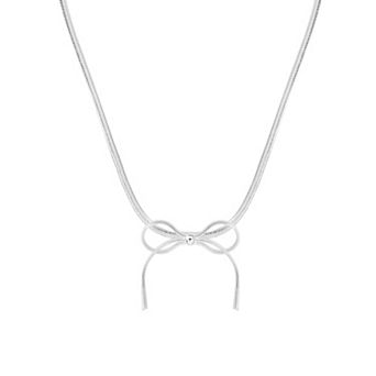 LC Lauren Conrad Silver-Tone Bow Pendant Necklace
