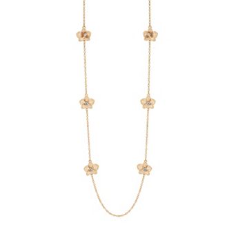 LC Lauren Conrad Long Filigree Flower Station Necklace