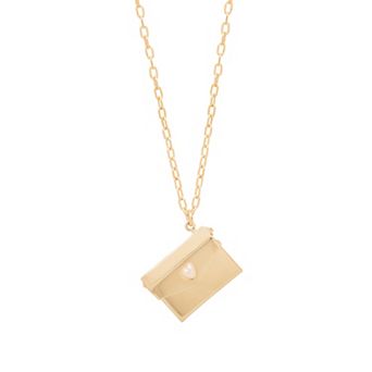 LC Lauren Conrad Gold Tone Envelope Pendant Necklace