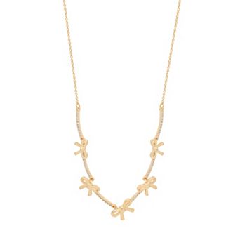 LC Lauren Conrad Gold Tone Mini Bows Statement Necklace