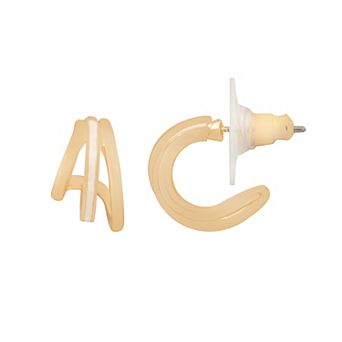 LC Lauren Conrad Gold-Tone Mini 3 tier d Hoop Earrings