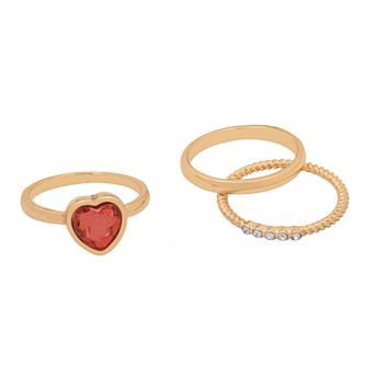 LC Lauren Conrad Heart Stackable Ring Set