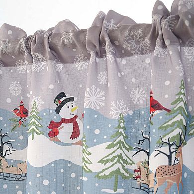 Christmas Kitchen Curtains 3 Piece Set Holiday Window Valance and Tiers