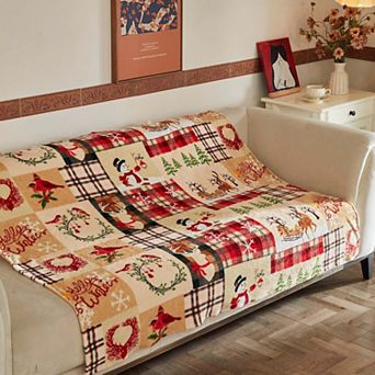 Marcielo Christmas Throw Blanket 50" x 60" Soft Flannel Holiday Blanket for Couch