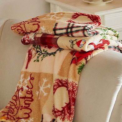 Marcielo Christmas Throw Blanket 50" x 60" Soft Flannel Holiday Blanket for Couch