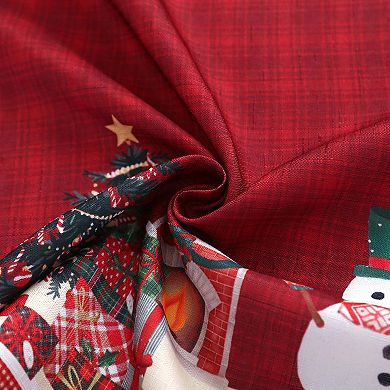 Marcielo Christmas Kitchen Curtains 3 Piece Set Holiday Window Valance and Tiers