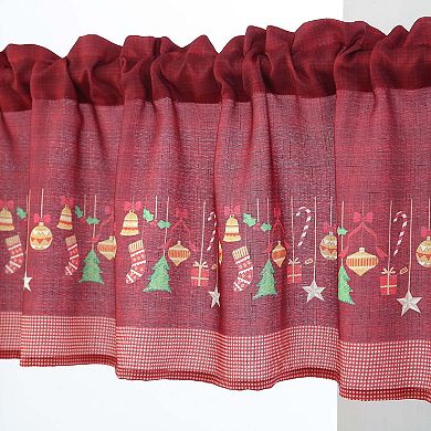 Marcielo Christmas Kitchen Curtains 3 Piece Set Holiday Window Valance and Tiers