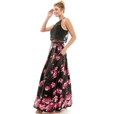 Juniors' As U Wish Floral Maxi Dress
