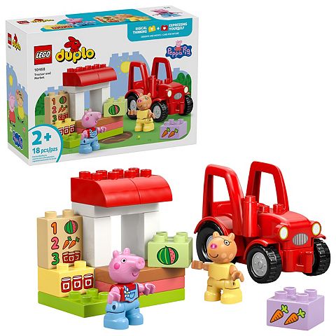 Детские конструкторы LEGO DUPLO Peppa Pig Tractor & Market 10468 Building Kit (18 Pieces)