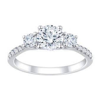 Brilliant Love 10k Gold 1 1/2 Carat T.W. Lab Grown Diamond Three Stone Ring