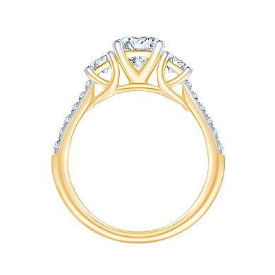 Brilliant Love 10k Gold 1 1/2 Carat T.W. Lab Grown Diamond Three Stone Ring