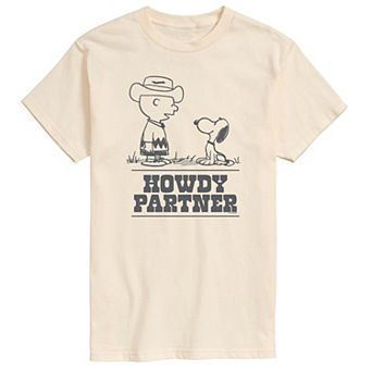 Big & Tall Peanuts Charlie & Snoopy Howdy Partner Graphic Tee
