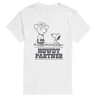 Big & Tall Peanuts Charlie & Snoopy Howdy Partner Graphic Tee