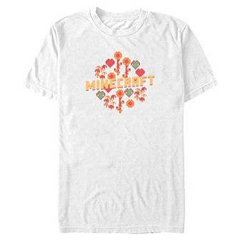 Big & Tall Minecraft Hearts & Flowers Graphic Tee