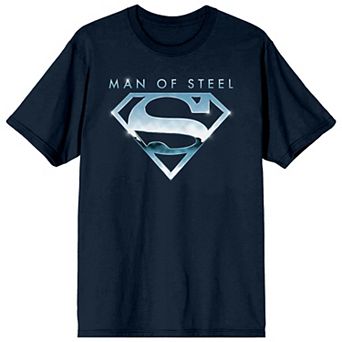 Men's Superman Chrome Logo & Action Pose Graphic Tee
