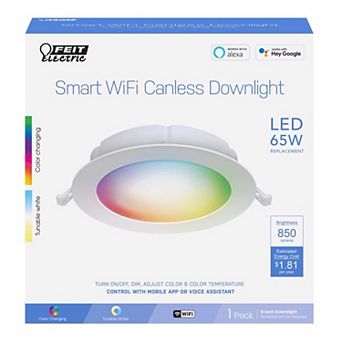 Feit Smart Home Frost White 6 in W Aluminum LED Smart-Enabled Canless Recessed Downlight 15 W