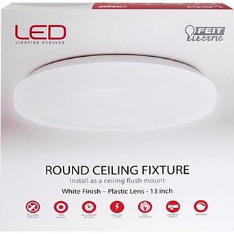 Feit LED 2.4 in H X 13.2 in W X 13.2 in L Aluminum White LED Ceiling Light Fixture