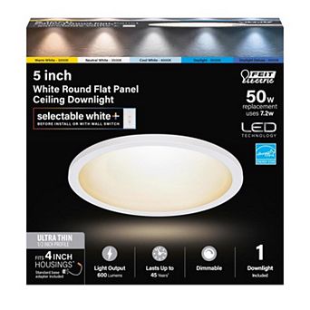 Feit EDGELIT Frost White 4 in W Aluminum LED Retrofit Recessed Lighting 6.5 W