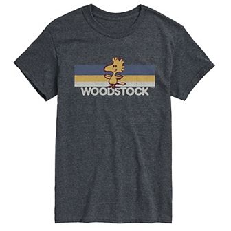 Big & Tall Peanuts Woodstock Stripes Retro Graphic Tee