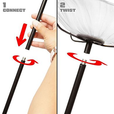 G128 29 Inch Height Glass Purple Flower Bird Baths Bird Feeder with Metal Stake