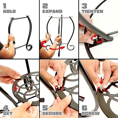 G128 14 in Round Glass Outdoor Side Table Mandrake Pattern, Decorative Plant Stand, Small End Table