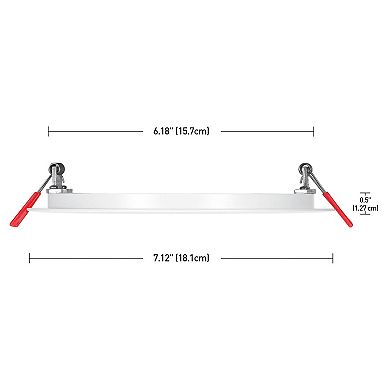 Globe Electric Ultra Slim Energy Star White 6 in. W Plastic LED Canless Recessed Downlight 12 W