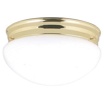 Westinghouse 4-3/4 in H X 8-7/8 in W X 8-7/8 in L Polished Brass White Ceiling Light