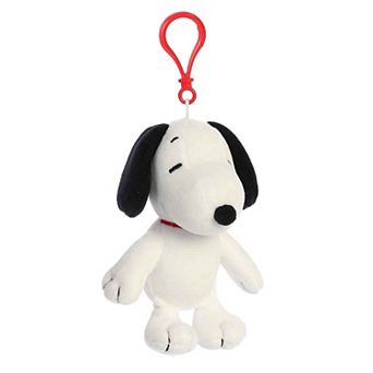 Aurora Mini White Peanuts 4.5" Snoopy Clip-On Adorable Stuffed Animal