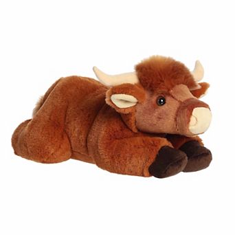 Aurora Adorable 13" Craig Highland Cow Flopsie Large Brown Stuffed Animal