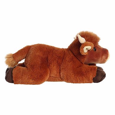 Aurora Adorable 13" Craig Highland Cow Flopsie Large Brown Stuffed Animal