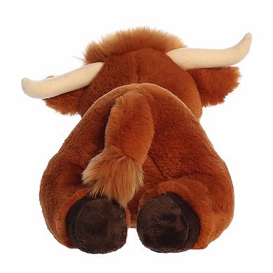 Aurora Adorable 13" Craig Highland Cow Flopsie Large Brown Stuffed Animal