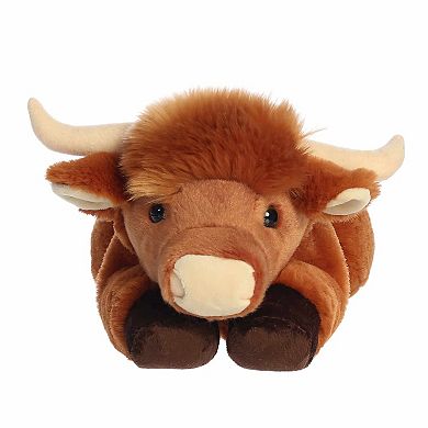 Aurora Adorable 13" Craig Highland Cow Flopsie Large Brown Stuffed Animal