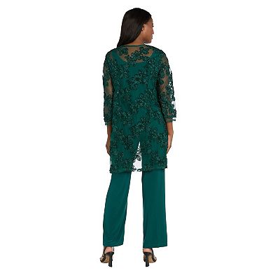 Women's R&M Richards 3-Pc. Soutache Ribbon Duster Pantsuit