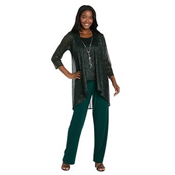 Women's R&M Richards 3 pc Festival Crinkle Duster & Pant Set