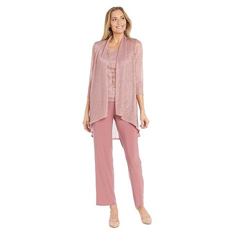 Женские платья R&M Women's R&M Richards 3 pc Festival Crinkle Duster & Pant Set