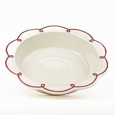 10 Strawberry Street 2-pc. Red Swirl Design Ceramic Pie Dish Set