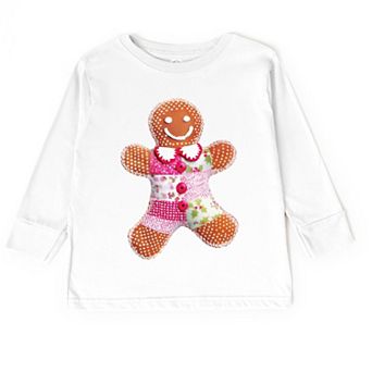 Gingerbread Polka Dot Patchwork Print - Toddler Long Sleeve Graphic Tee