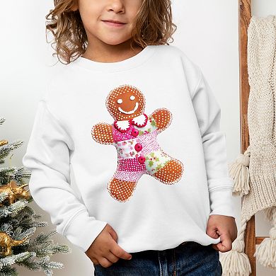 Gingerbread Polka Dot Patchwork Print - Toddler Graphic Sweatshirt