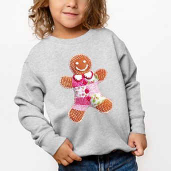 Gingerbread Polka Dot Patchwork Print - Toddler Graphic Sweatshirt