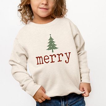 Merry Christmas Tree Stars - Toddler Graphic Sweatshirt