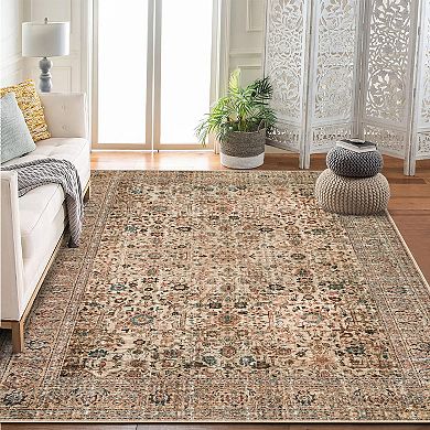 Vintage Floral Boho Area Rugs Runner Rug Carpet for Living Room Bedroom Nursery Kids Room Hallway