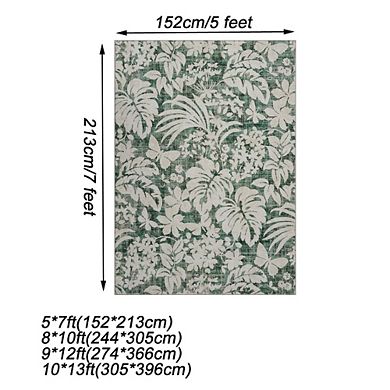 Washable Foldable Printed Area Rug Faux Cashmere Low Pile Soft Carpet