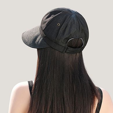 Womens Wide Brim Baseball Cap Bundle with UV Protection Ponytail Hole and Outdoor Style
