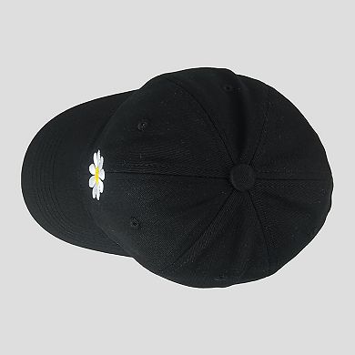 Women's Baseball Cap Stylish Solid Color with Daisy Embroidery