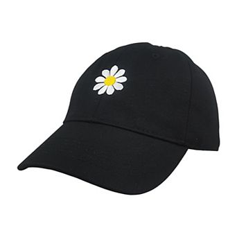 Women's Baseball Cap Stylish Solid Color with Daisy Embroidery